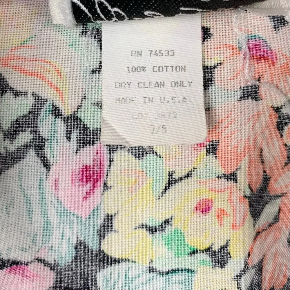 Vintage Jeffrey & Dara by Linda Hutley Dress Floral Fit & Flare Midi Women's 7 9 - Picture 9 of 9